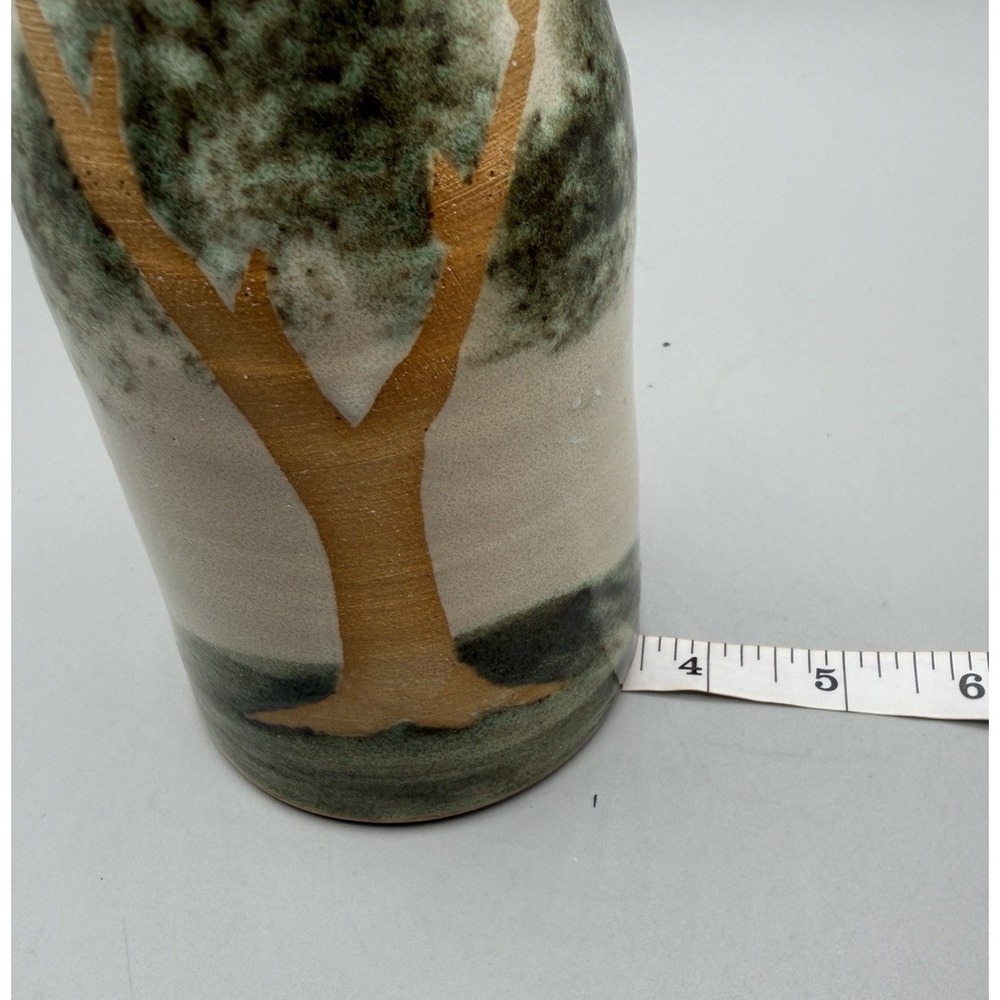 Hand Glazed Earthy Tree Of Life Large  Olive Oil Dispenser Signed - Picture 3 of 8
